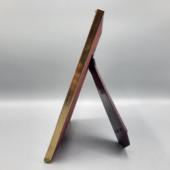 Vintage Picture Photo Frame Brass Gold Faux Wood Metal Ornate Standing - Picture 3 of 9